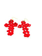 Handmade Crochet Cross Dangle Earrings, Gold-Tone Hooks, Multiple Colors Available