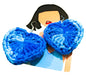 Handmade Crochet Heart Earrings, Multicolor Knit Pattern, Dangle Style