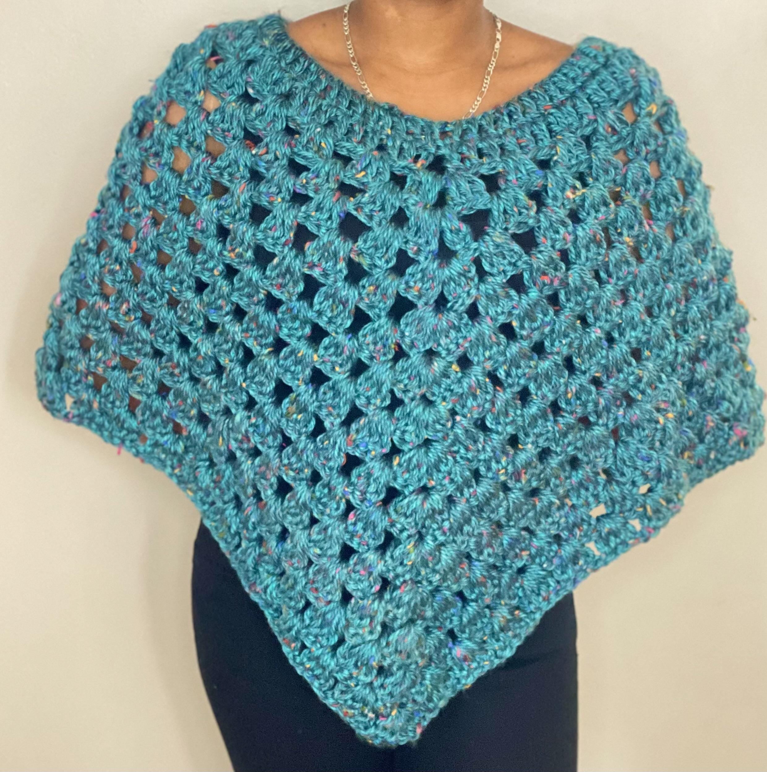 Cozy & Stylish Blue Poncho