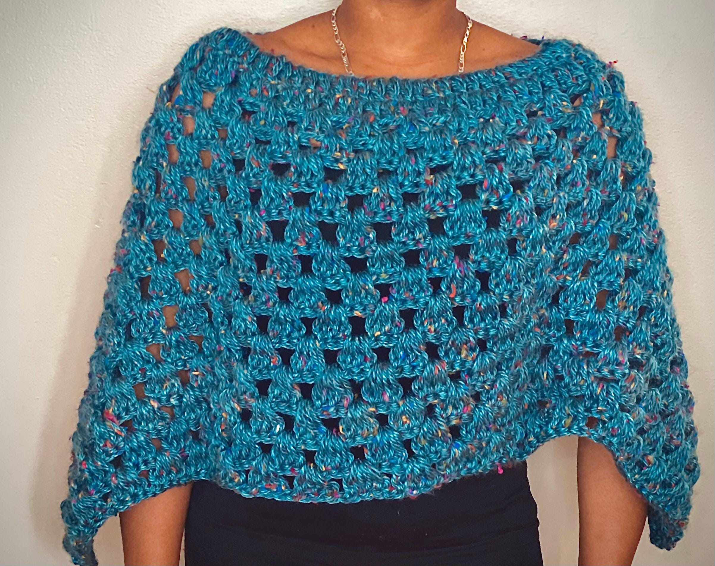 Cozy & Stylish Blue Poncho