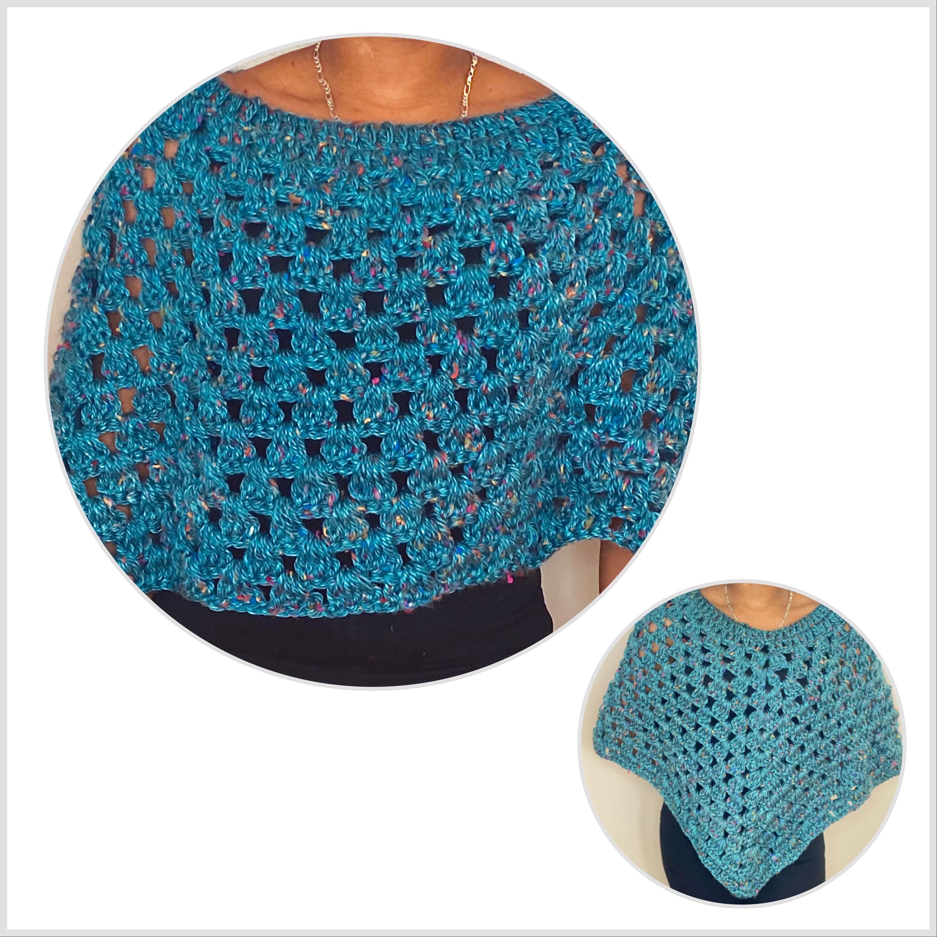 Cozy & Stylish Blue Poncho