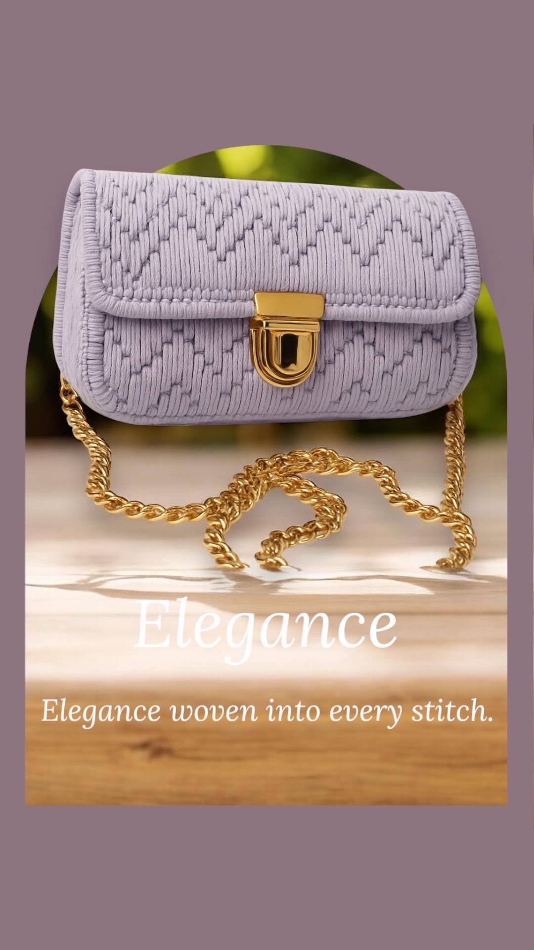 Lavender Crochet Chain Clutch