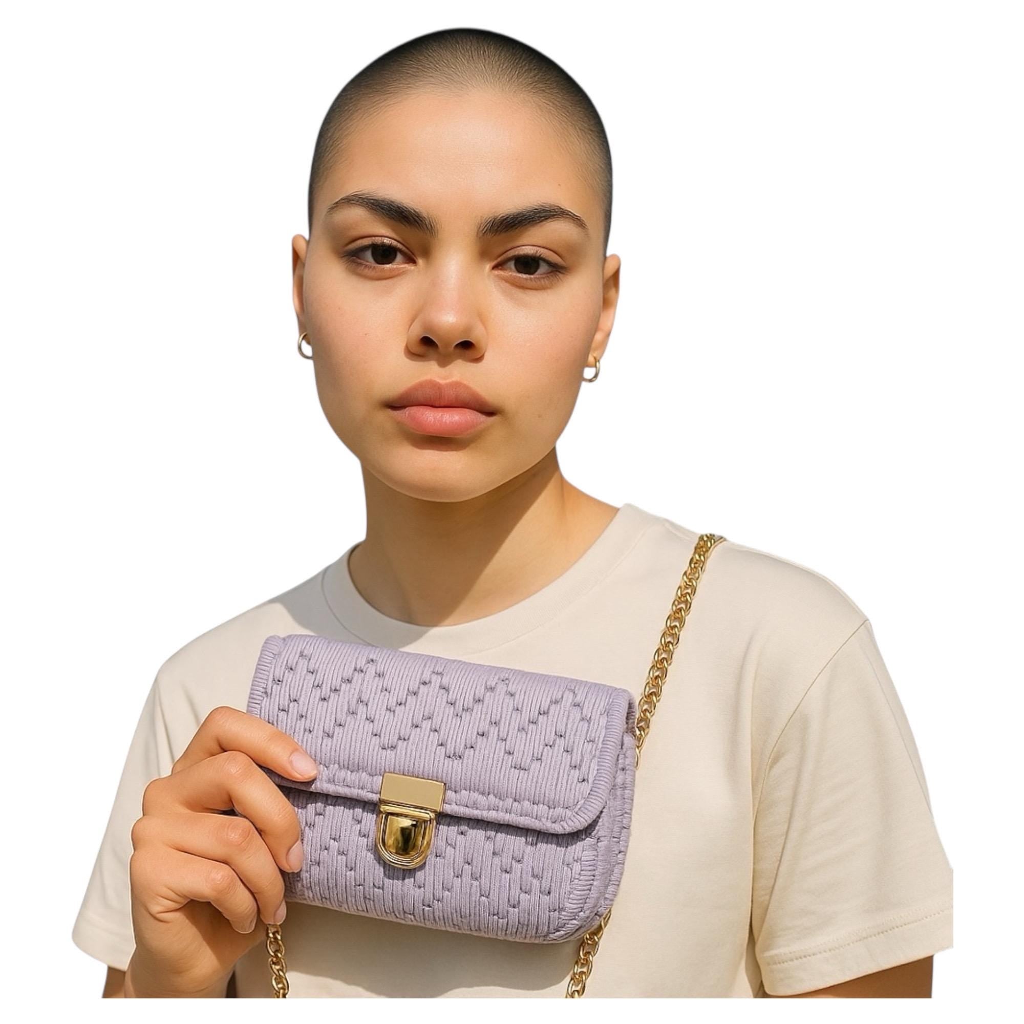 Lavender Crochet Chain Clutch